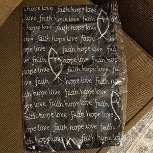 Brand New icon collection infinity scarf faith hope love black background.